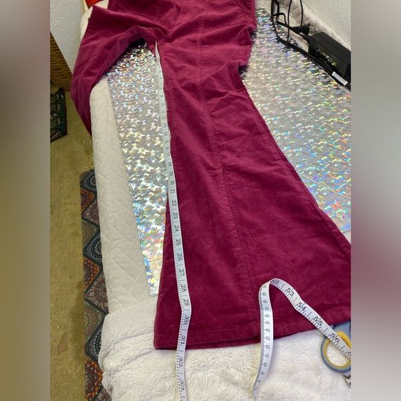 Forever 21 Velvet Flared Bell Bottom Pant XL 31x31 Dark Pink Y2K Hippie Festival - Picture 13 of 16